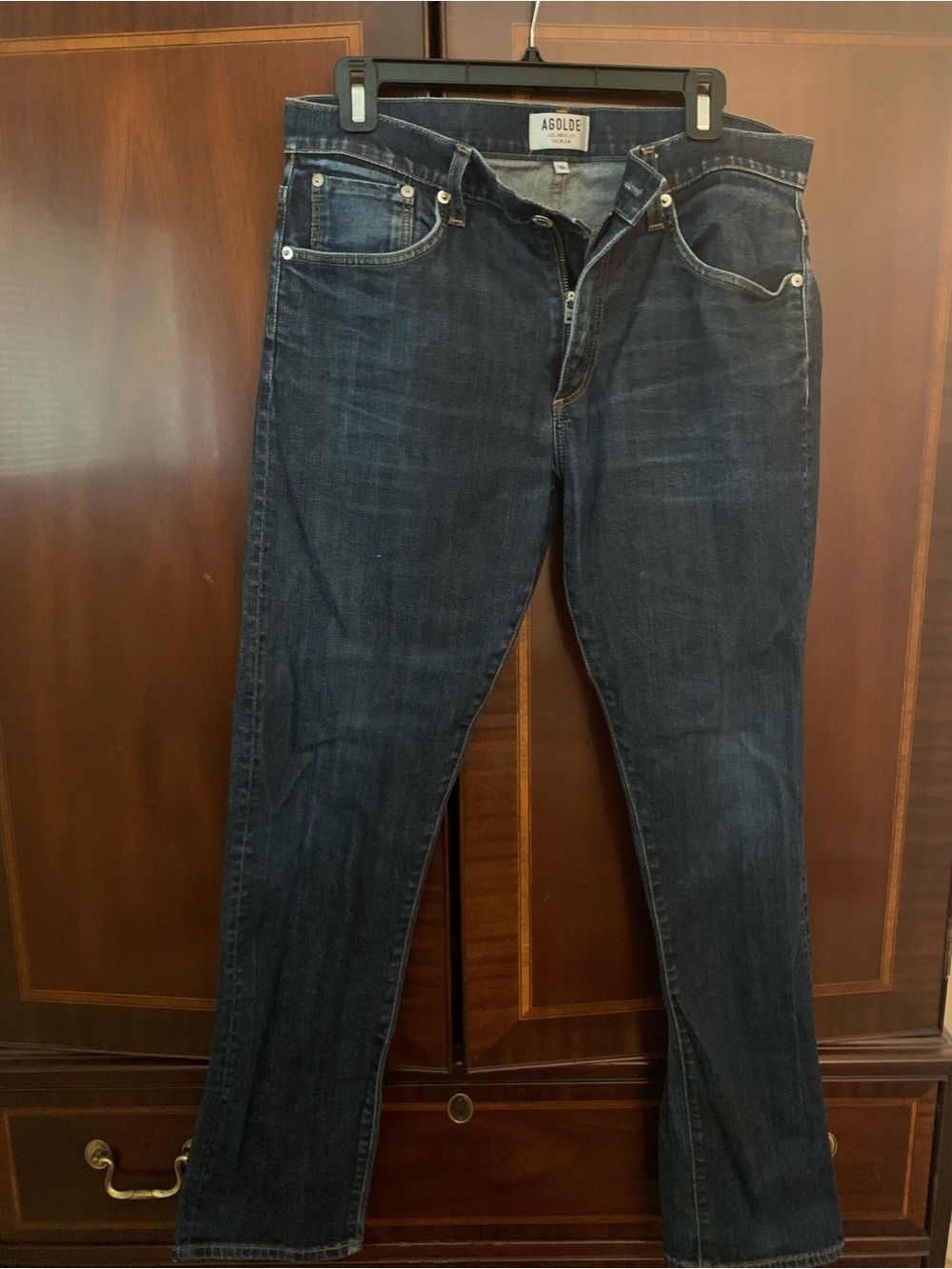 Agolde Dark Indigo High-Rise Skinny Jeans